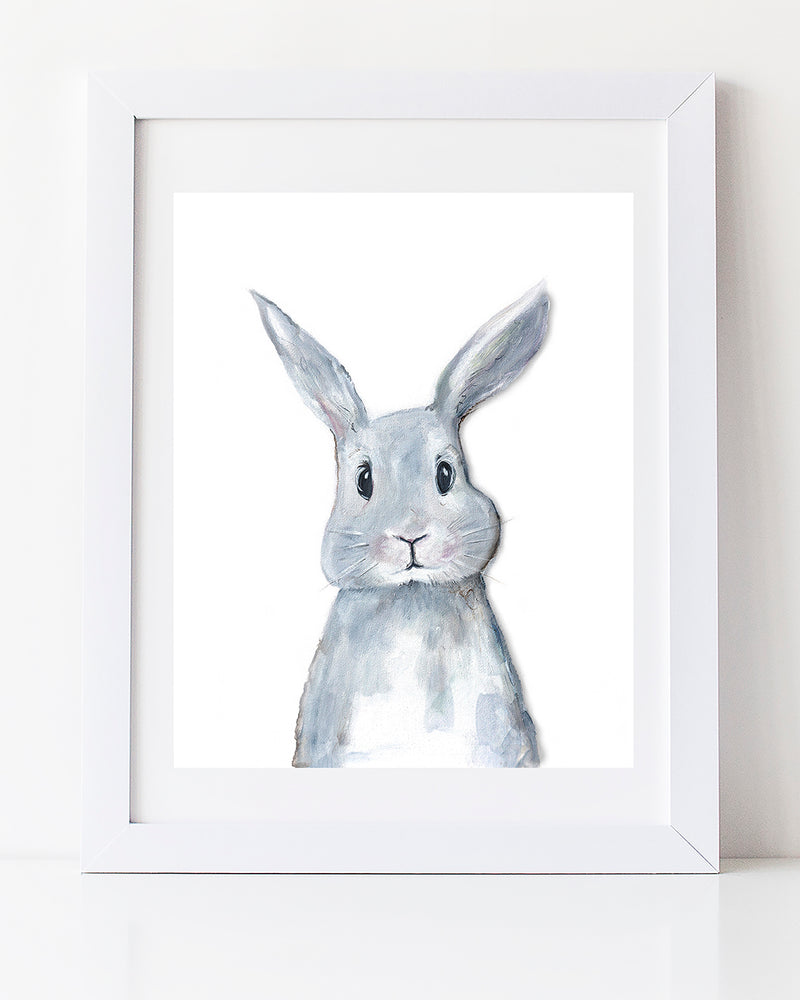bunny art woodland decor art print 
