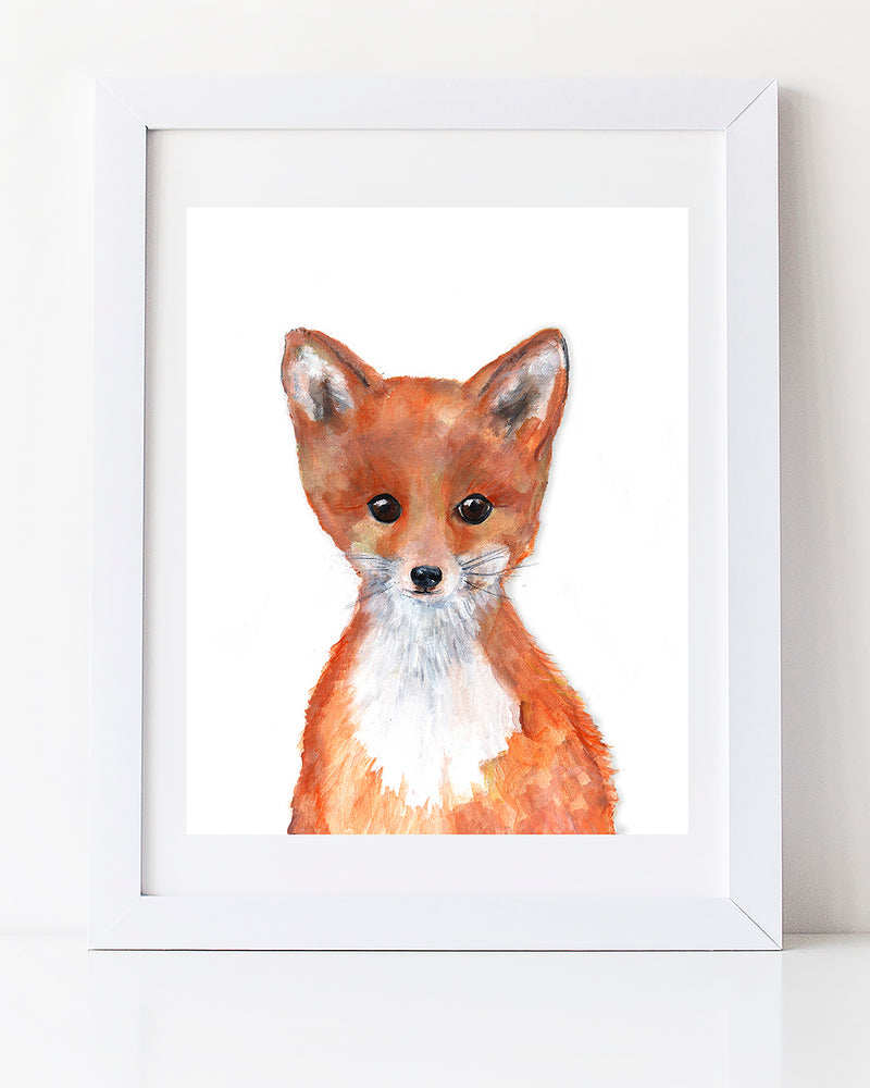 Baby fox art print by Vancouver Artist Liz Clay Woodland Nursery Decor