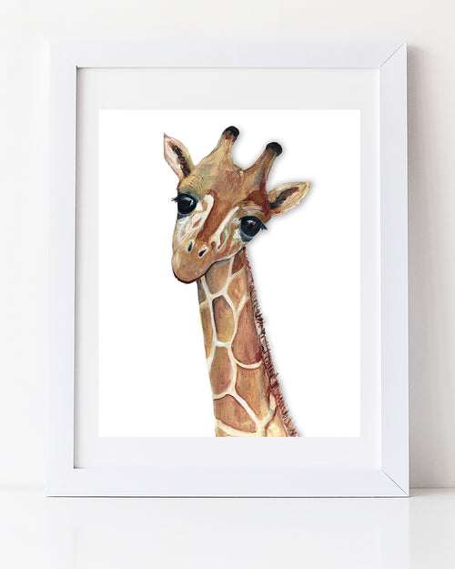 Nursery Decor Safari Baby Giraffe Art Print 