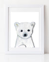 Polar Bear Cub Nursery Art Print by Vancouver artist Liz Clay