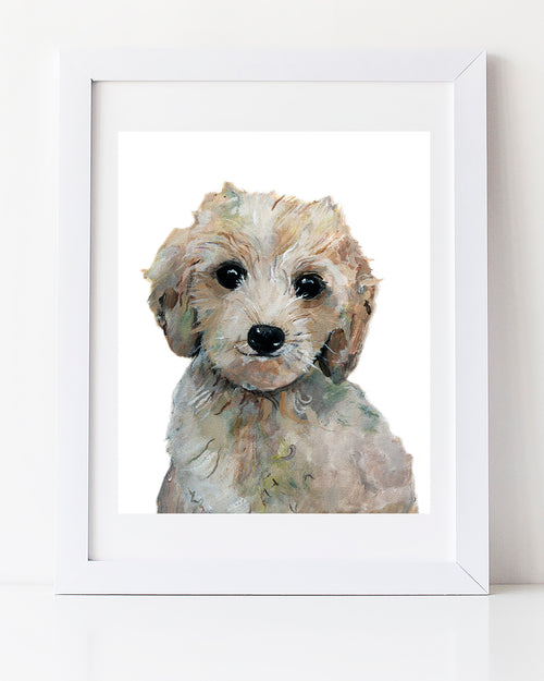 Puppy nursery art labradoodle cute