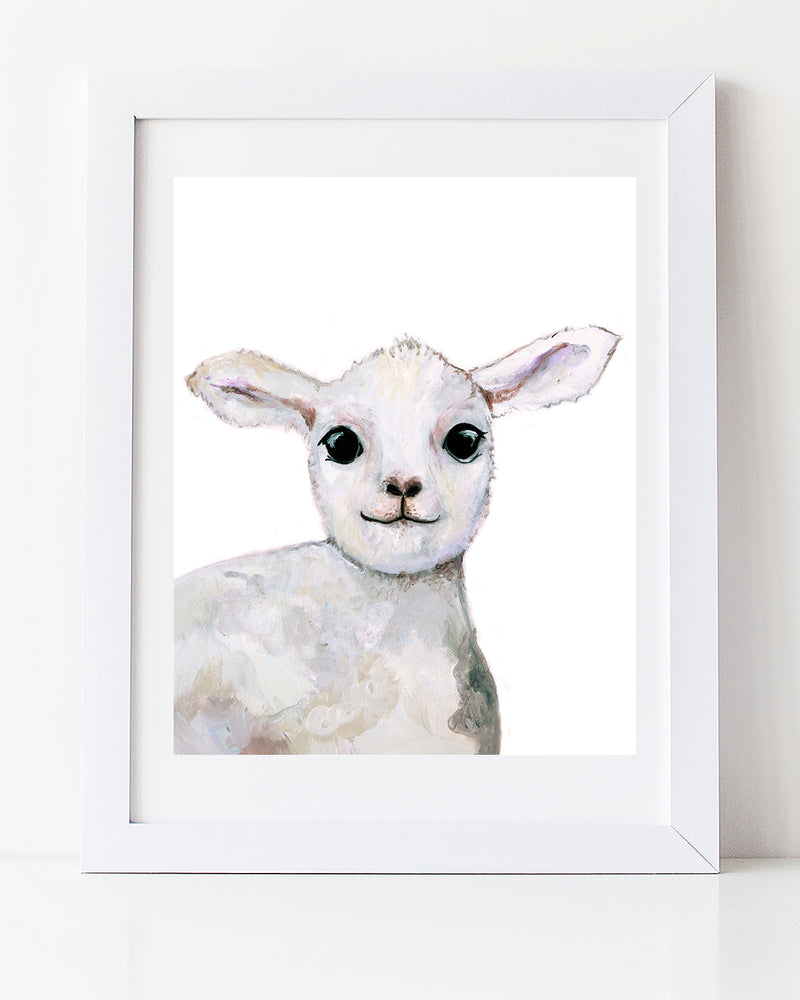 Baby sheep art print cute