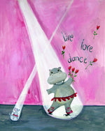Live Love Dance - Baby Nursery Quote Art - Bunny Wall Decor for Baby