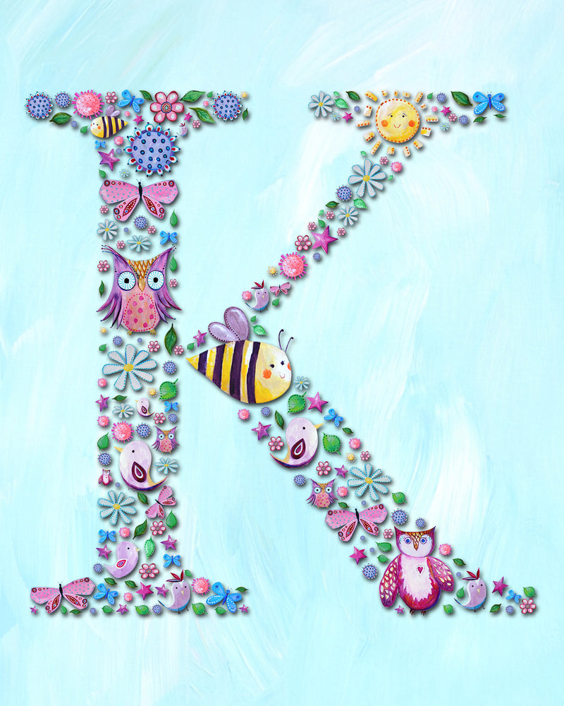 letter nursery wall decor for kids by Liz Clay of Cici Art Factory