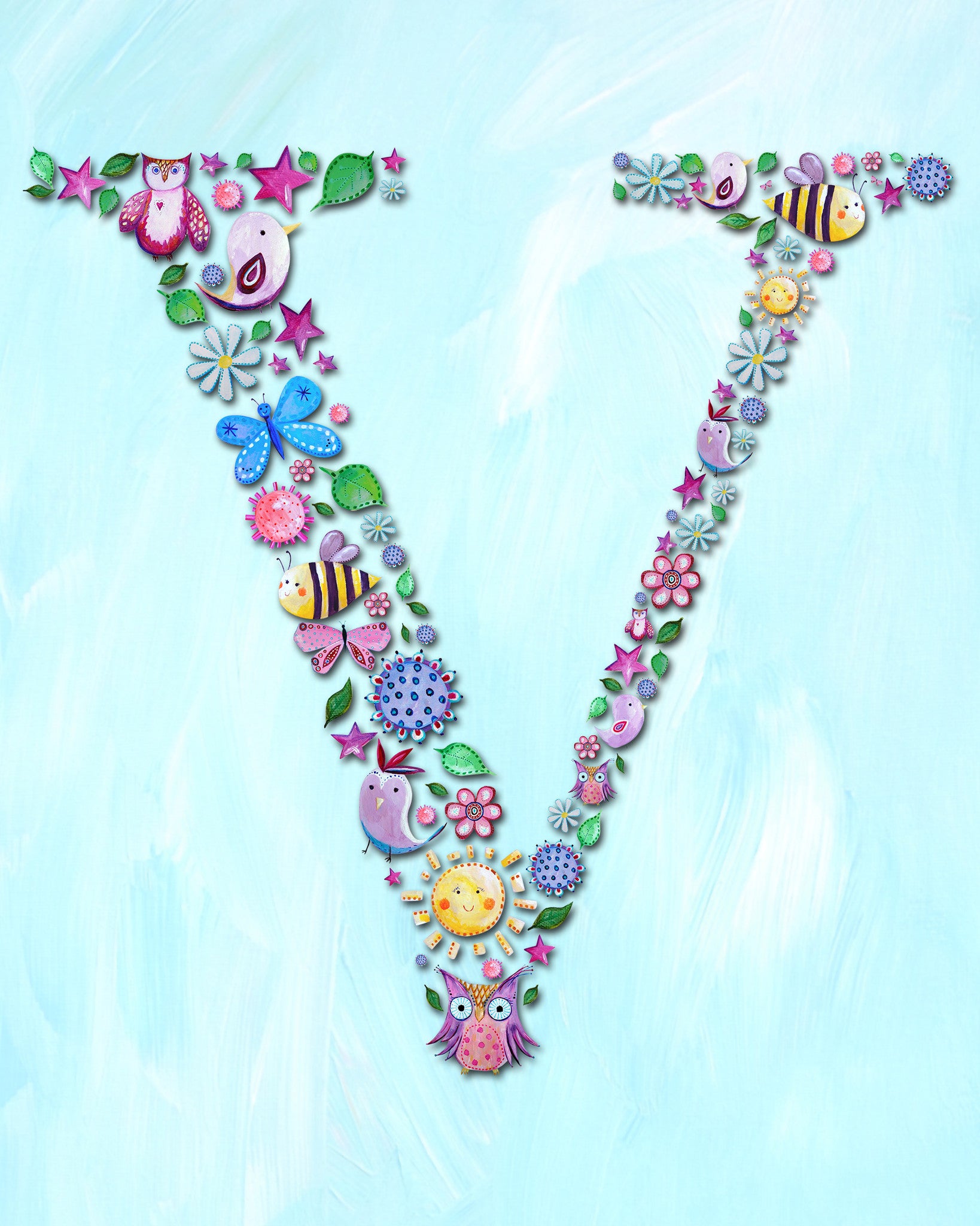 letter nursery wall decor for kids by Liz Clay of Cici Art Factory