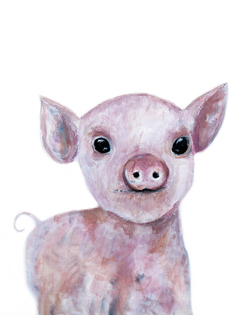 piglet farm animal art print