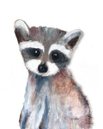 Baby Racoon Nursery Art Print 