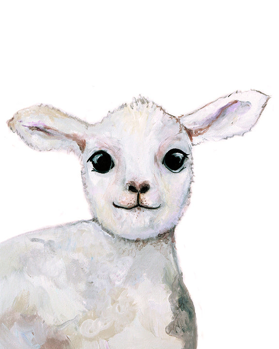 cute peekaboo lamb nursery art print by Cici Art Factory