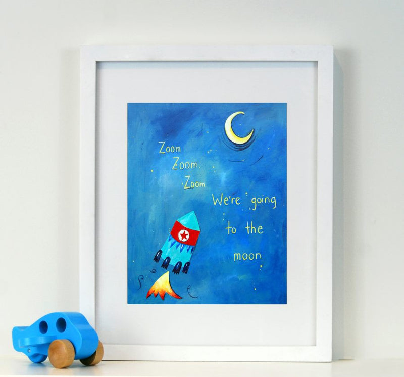 Zoom Zoom Zoom - Baby Nursery Quote Art