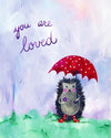 You are loved  - Baby Nursery Quote Art - Bunny Wall Decor for Baby